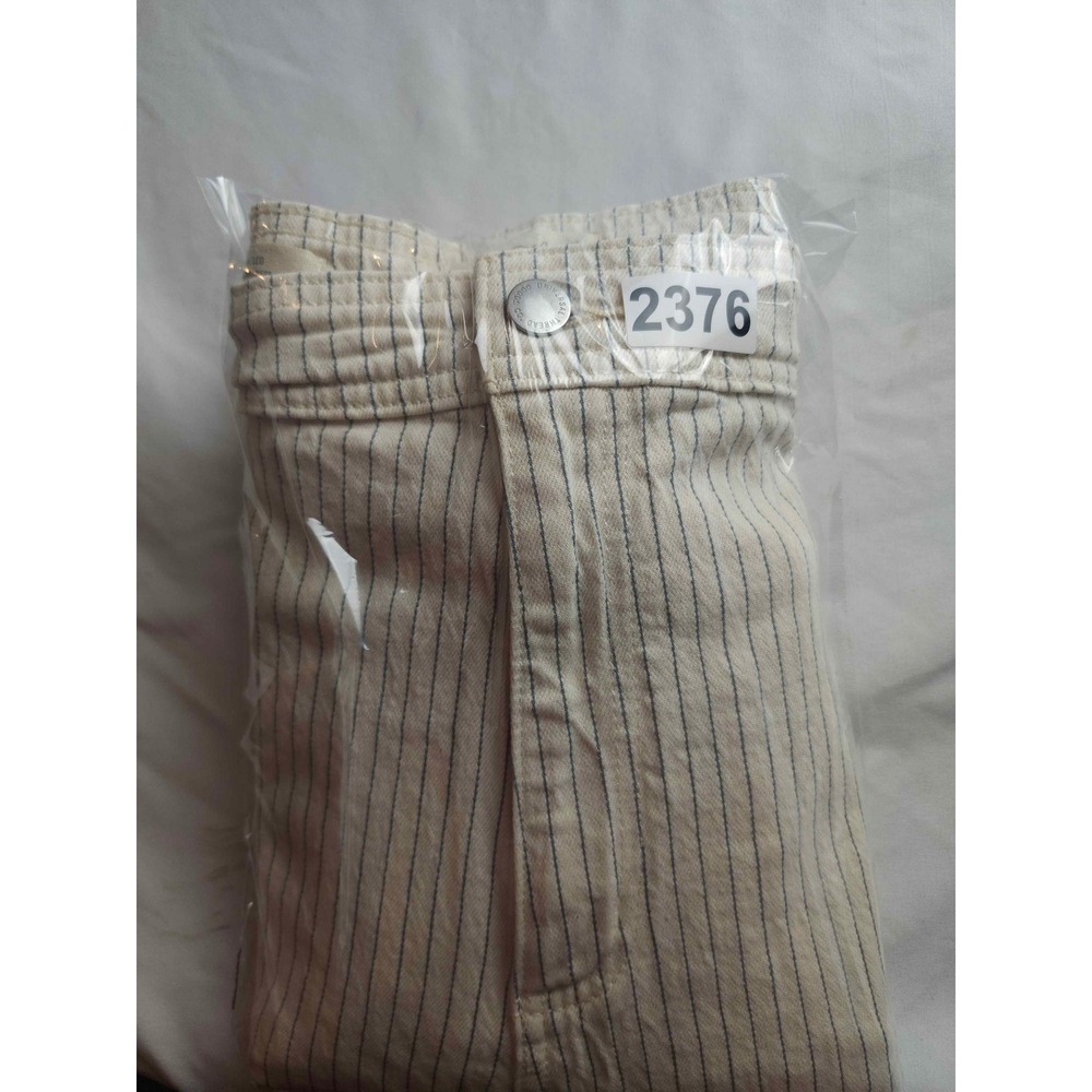 Universal Thread Sailor Wide Leg Pinstripe Pants Cream Navy Blue 14R High Rise - Picture 9 of 9